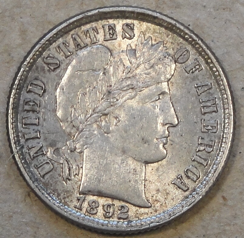 1892 Barber Dime 10c as Pictured