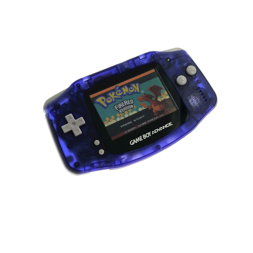 Clear Blue Pokemen AGS-101 Backlight Backlit Screen Game Boy Advance GBA Console