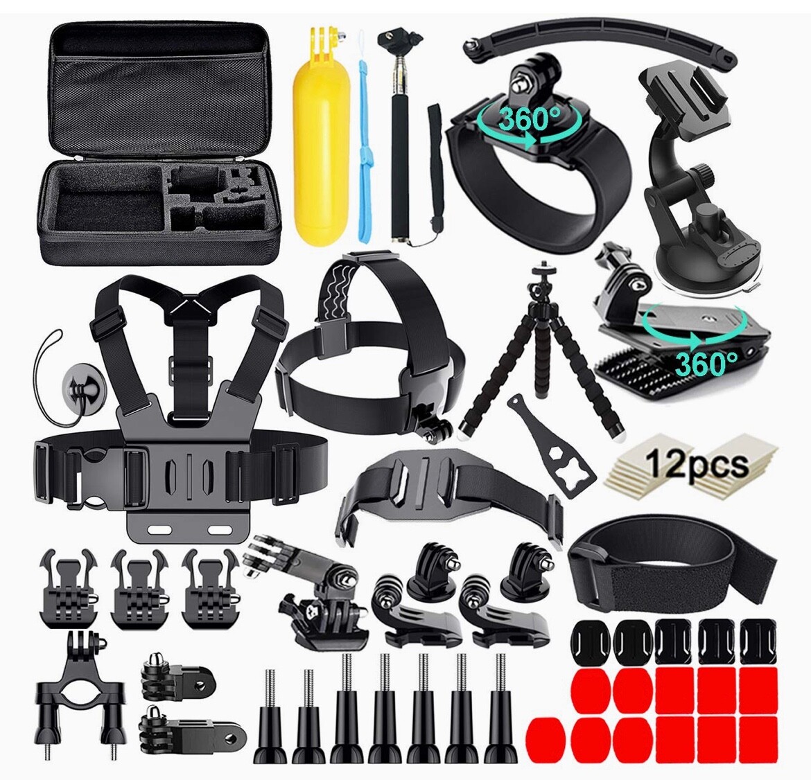 Appolab 61-In-1 Action Camera Accessory Kit for Various Sports Activities