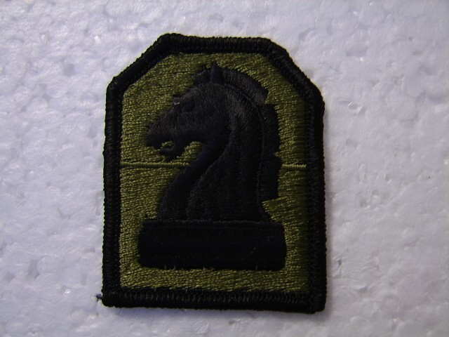 20th MILITARY INTELLIGENCE BRIGADE  PATCH SUBDUED COLOR (BLACK ON OLIVE) NOS