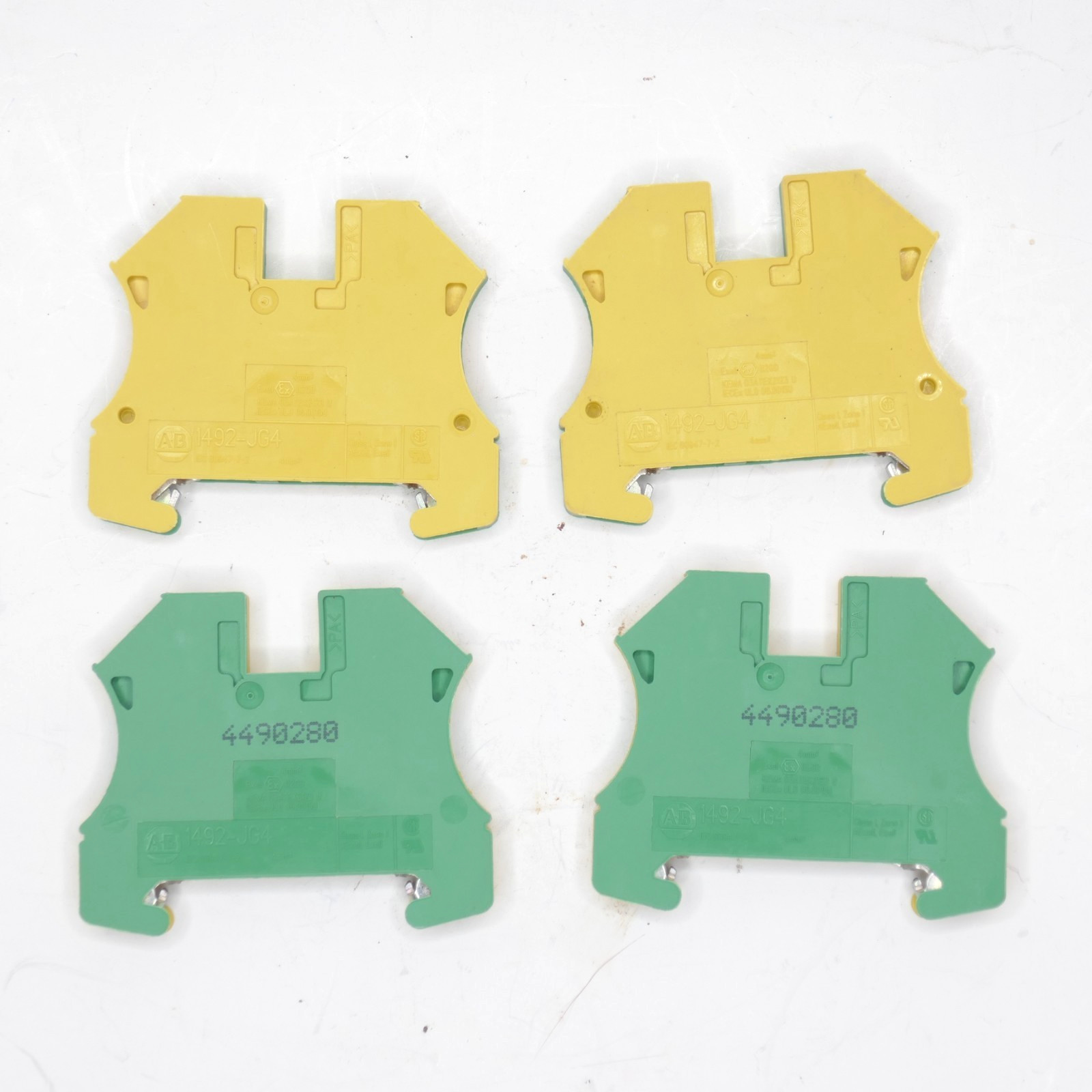 Allen Bradley 1492-JG4 Green Yellow Wire Terminal 1492JG4 LOT of FOUR NEW