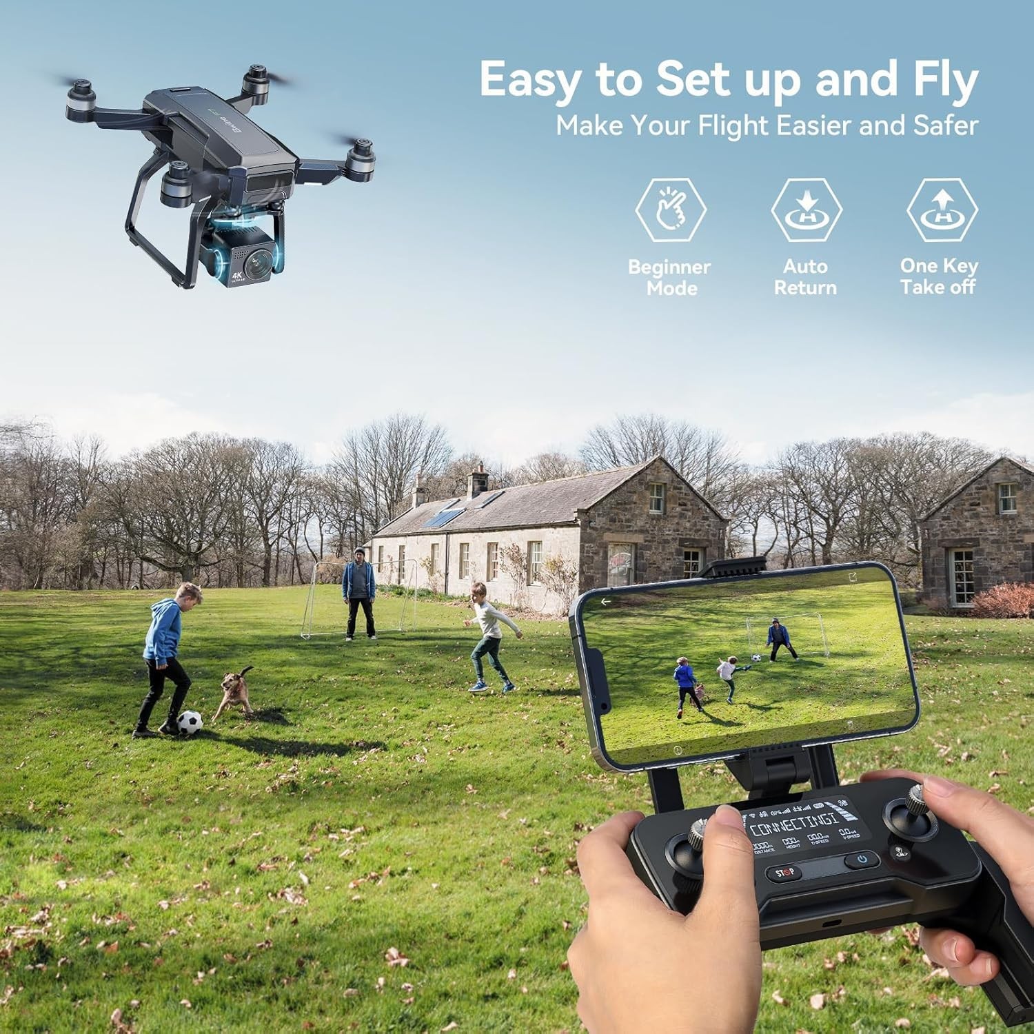 Pro Drone with 4K Night Vision 3 Batteries 75 Mins Flight Time Best Quality US