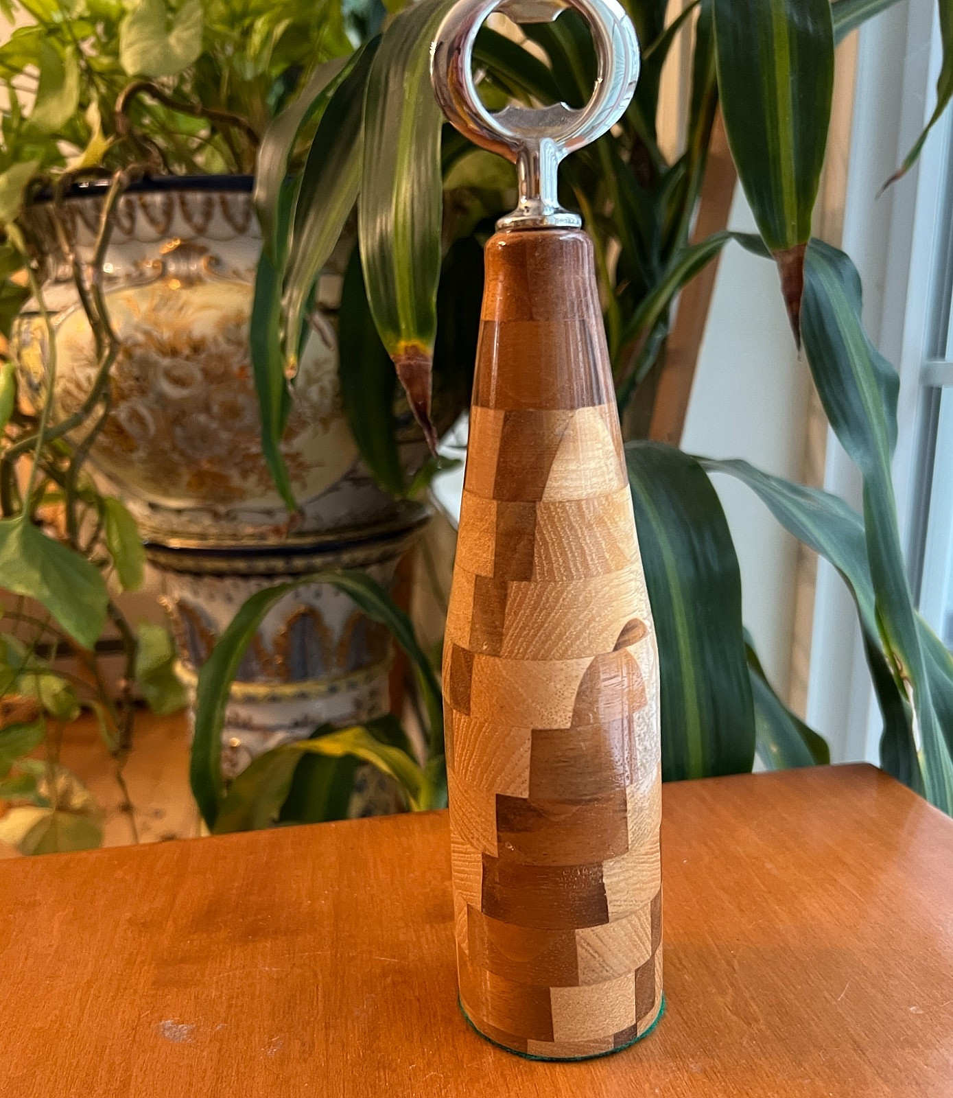 10" Spiraled Woods Bottle Opener; Excellent Condition