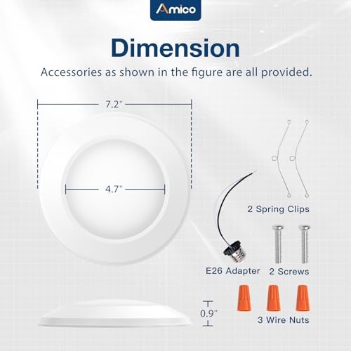 24 Pack 5/6 Inch LED Disk Lights, Dimmable Flush Mount Ceiling 24pack-6inch