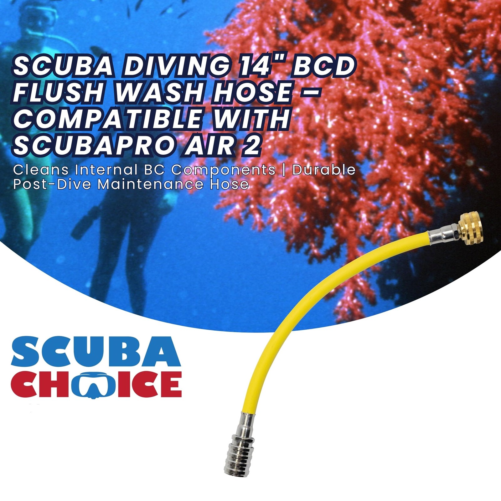 Scuba Choice Scuba Diving 14 BCD BC Flush Wash Hose for Air 2