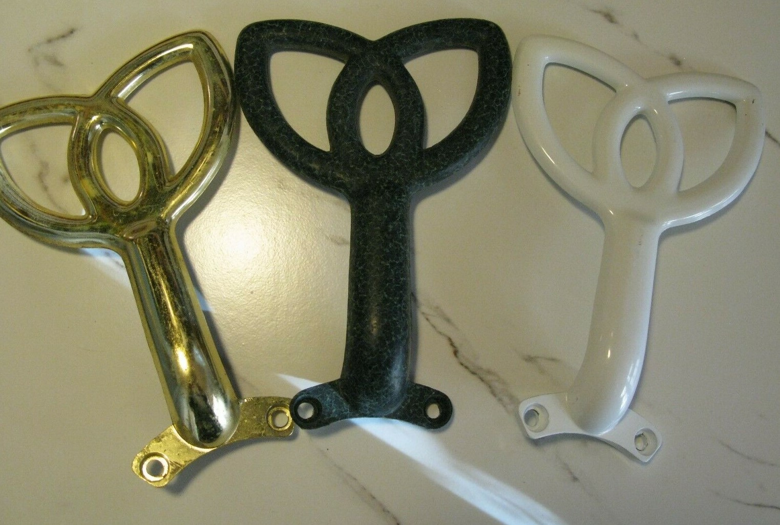 VTG Ceiling Fan Replace Blade Arms Tulip white brass antq marble 857A 857A-2