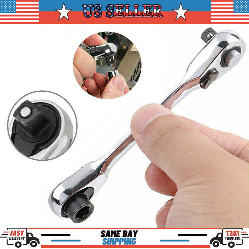1/4 INCH MINI DOUBLE ENDED QUICK SOCKET RATCHET WRENCH ROD SCREWDRIVER BIT TOOL!