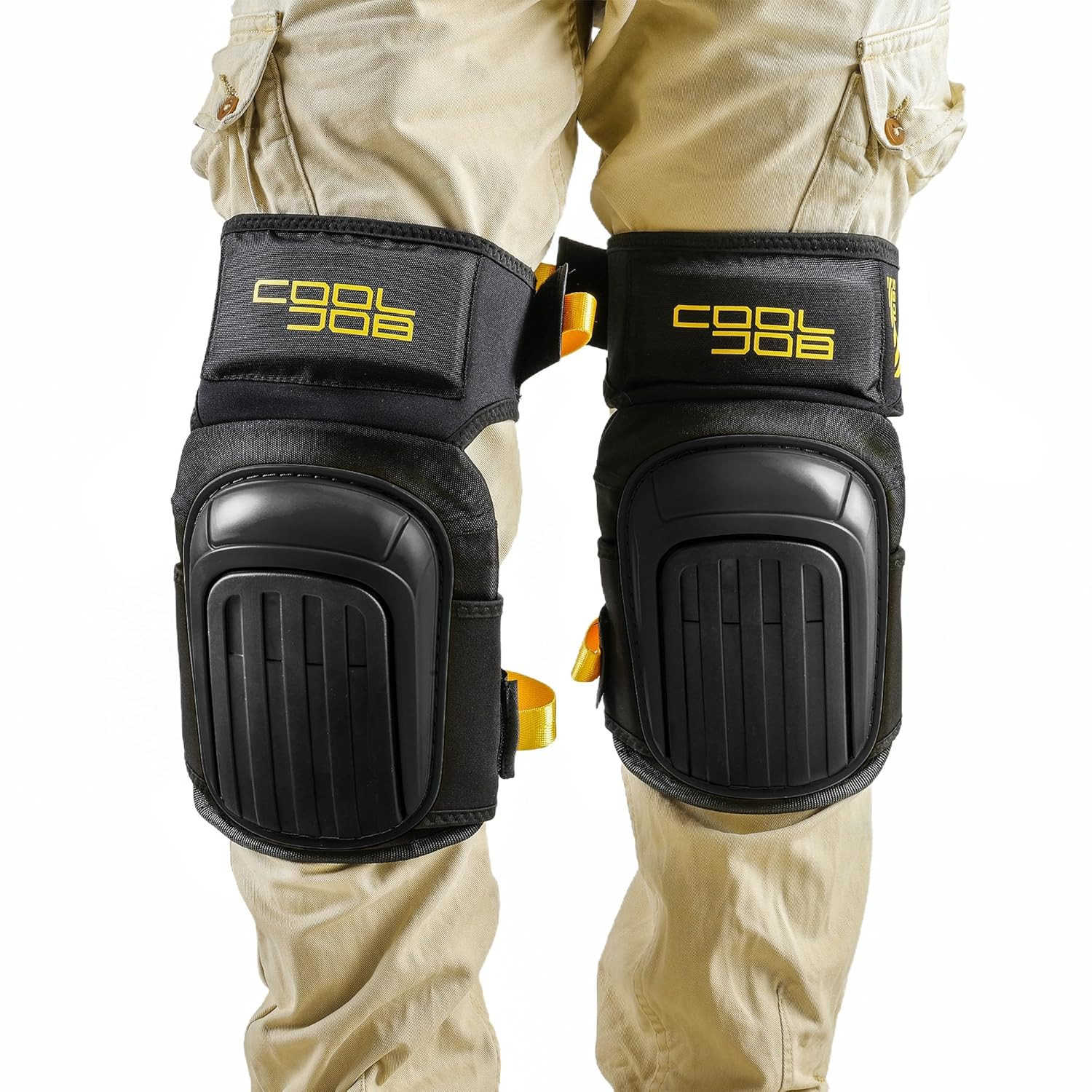 COOLJOB Professional Knee Pads with Heavy Duty Anti-Slip Cap, Comfortable Foam C