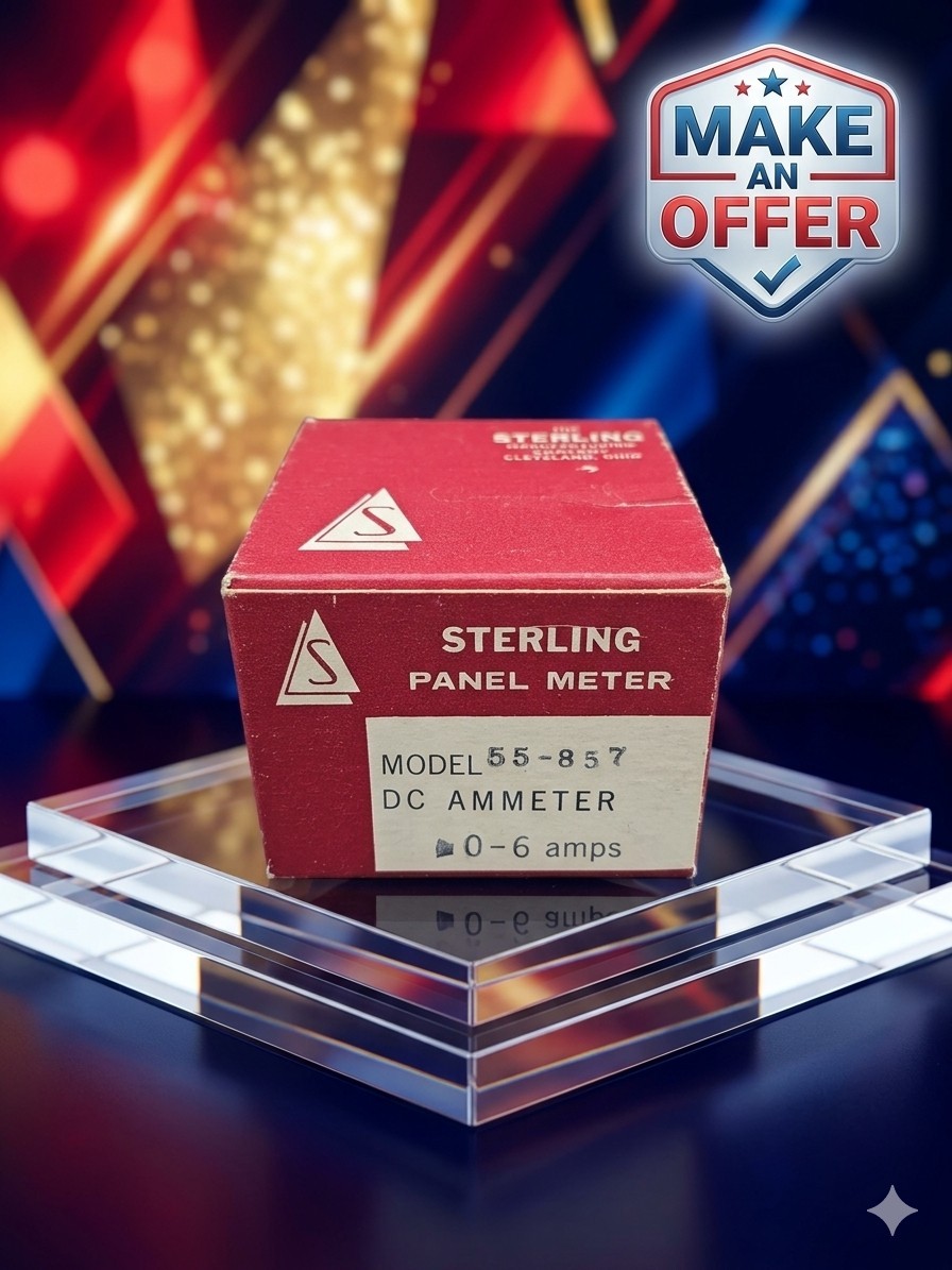 Sterling Model 55-857 DC Ammeter 0-6 Amp Panel Meter NOS w/ Original Box USA
