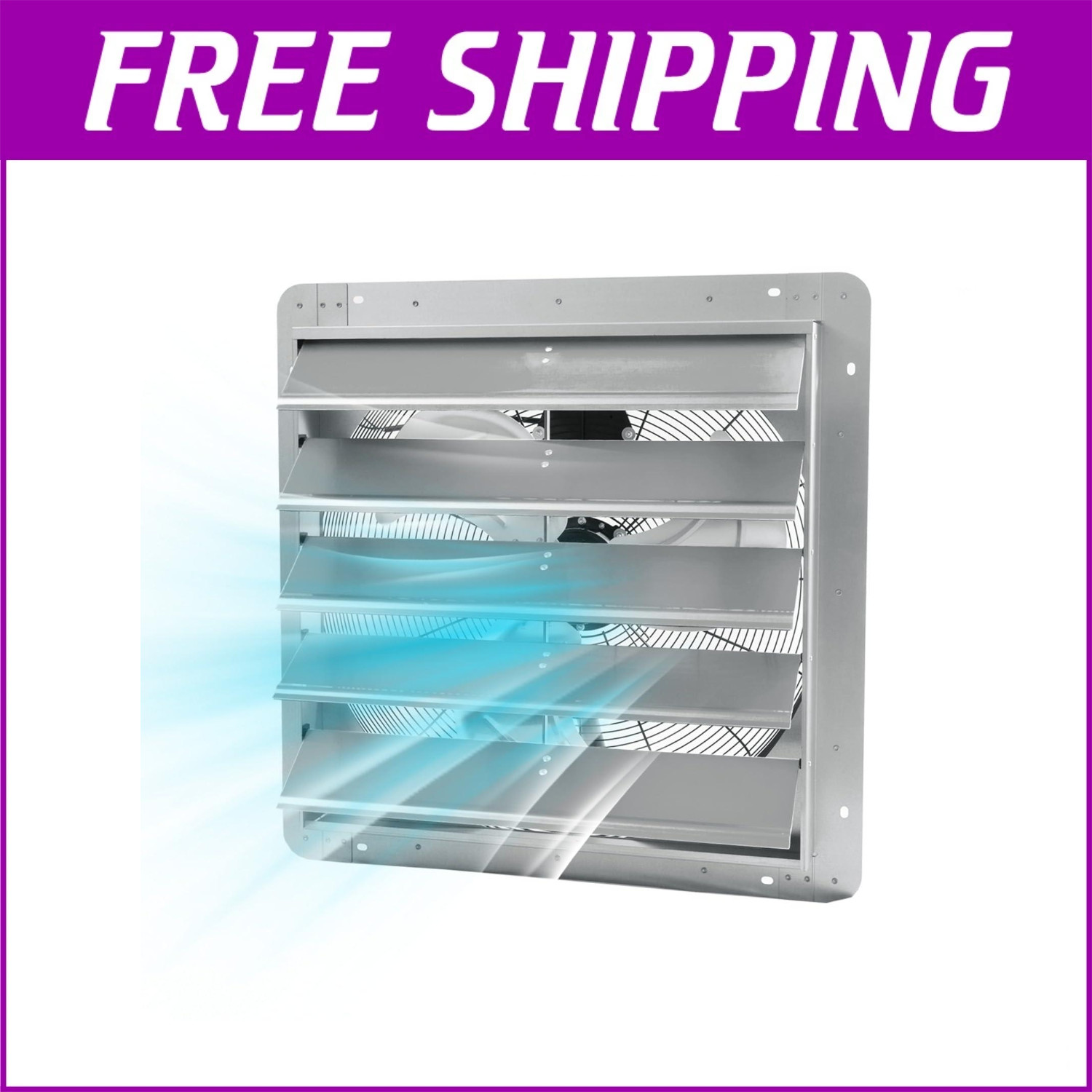 20'' Shutter Exhaust Fan Aluminum High Speed Wall Mounted Greenhouse Garage USA