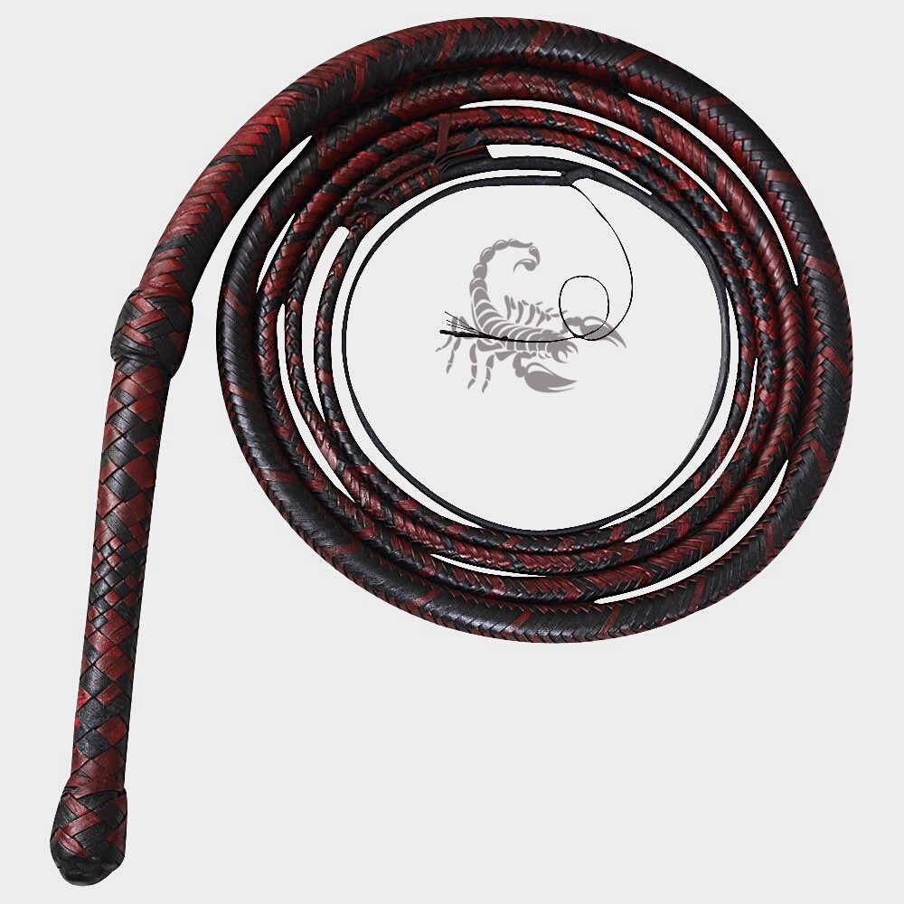 Handmade Bull Whip 14 Feet 16 Strands Real Cowhide Leather Equestrian Bullwhip