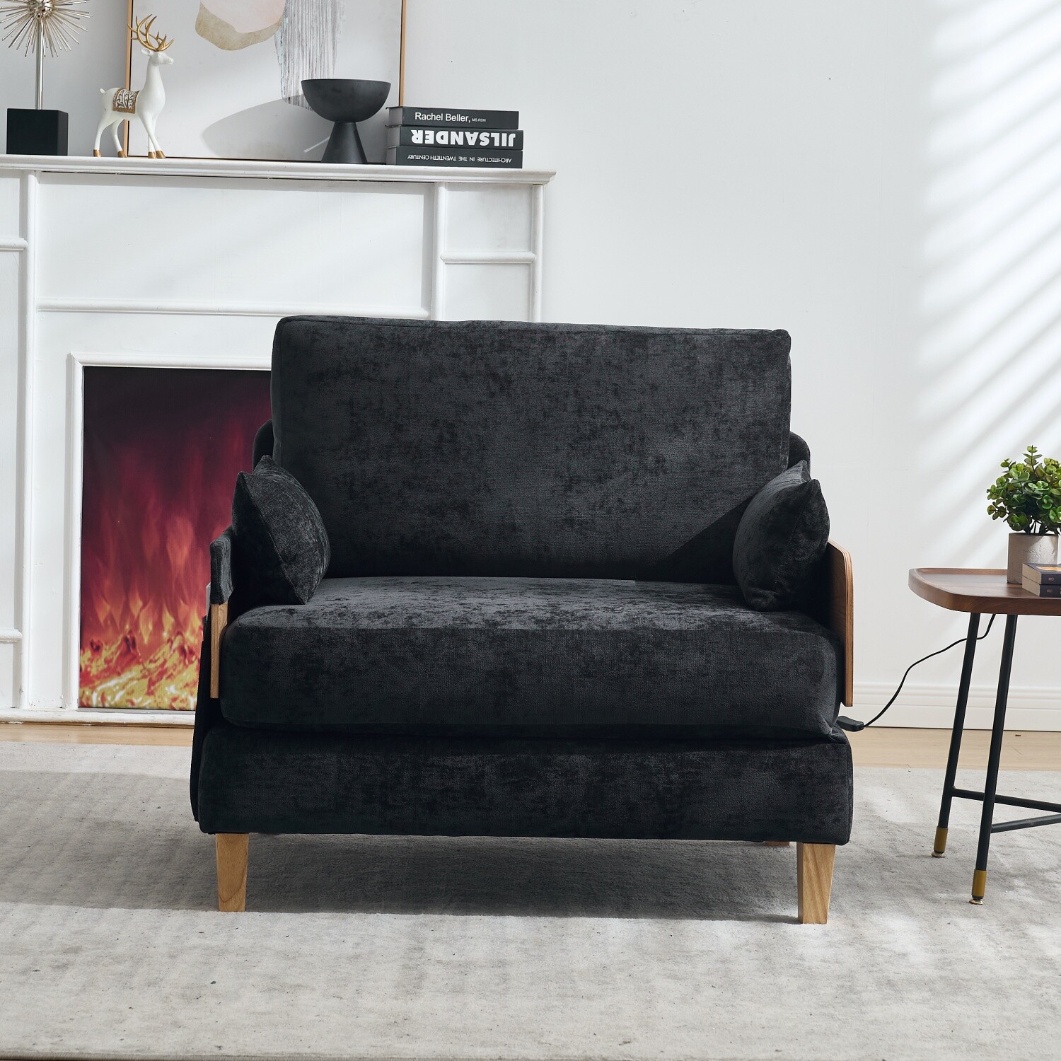 Convertible Sleeper Sofa Bed Multi-Functional Folding Recliner Chair w/ Pillows