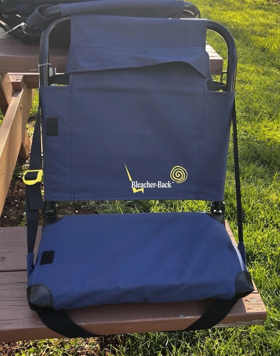 Bleacher-Back Sit-Backer Canoe/Stadium Seats with Back Support  Blue EUC