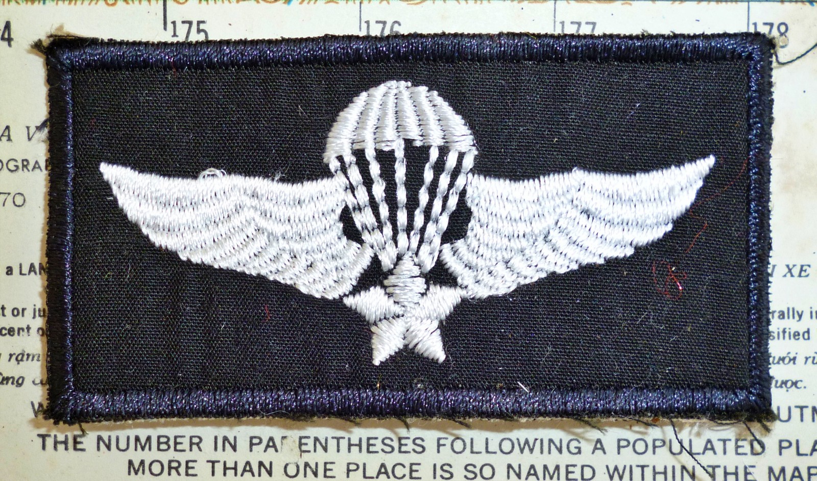 Patch - AIRBORNE WINGS - US / ARVN - Master Paratrooper - Black Ops, Vietnam War