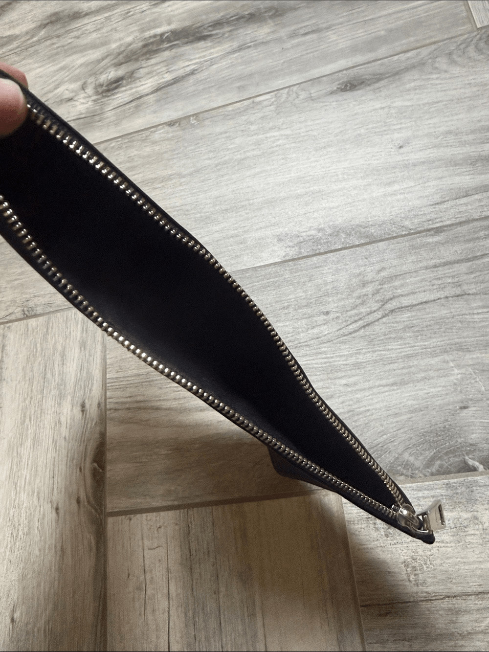 Coach Black Leather Zip Pouch