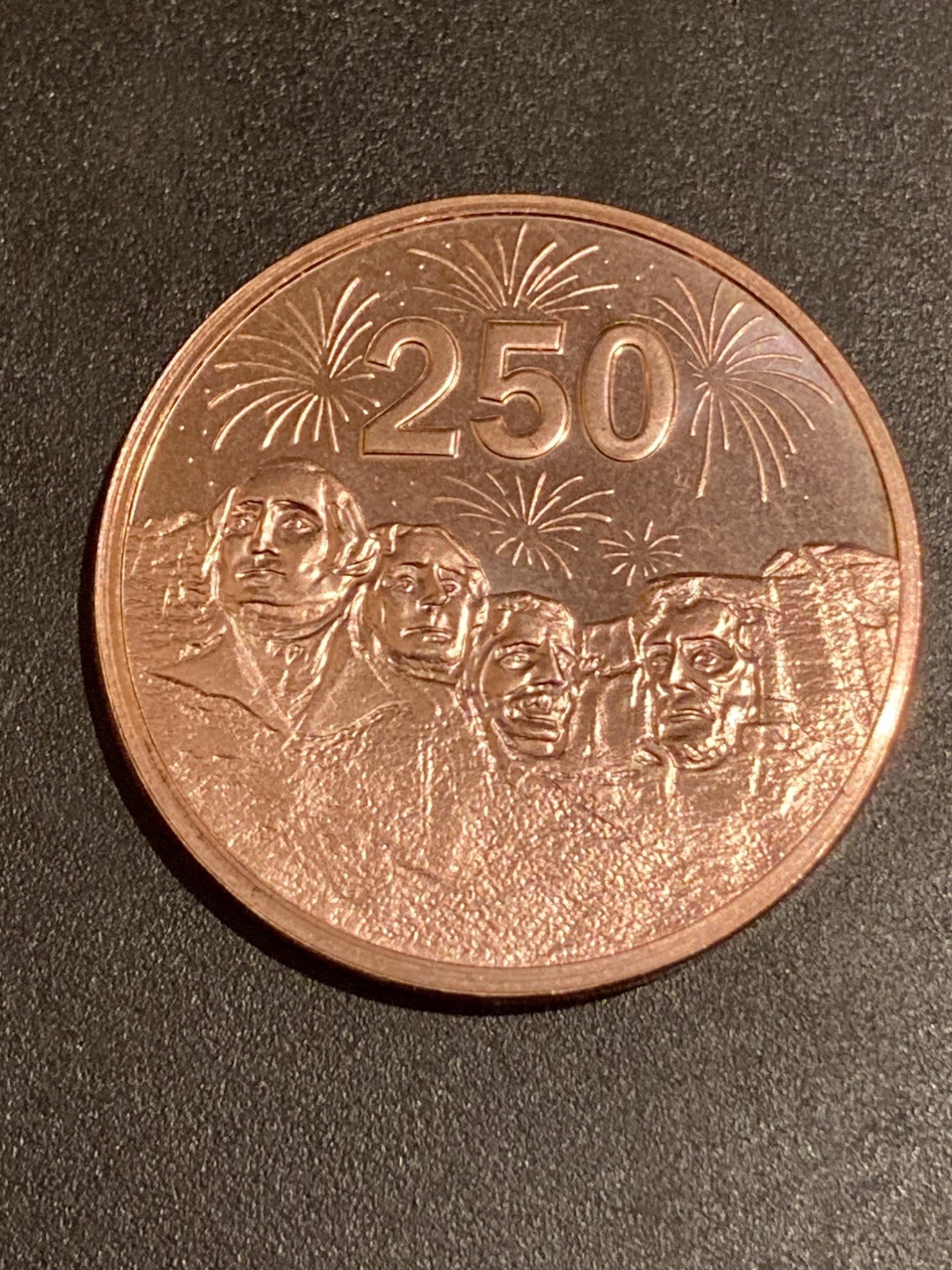 USA 250th Anniversary Mount Rushmore 1oz .999 Copper Round Special Edition Mint