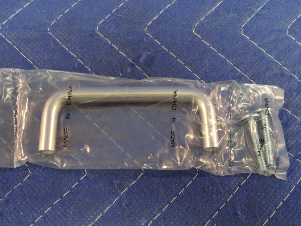 3" OC Round Drawer-Door Pull Brushed Chrome on Brass Handle 2- screws QTY-1  F45