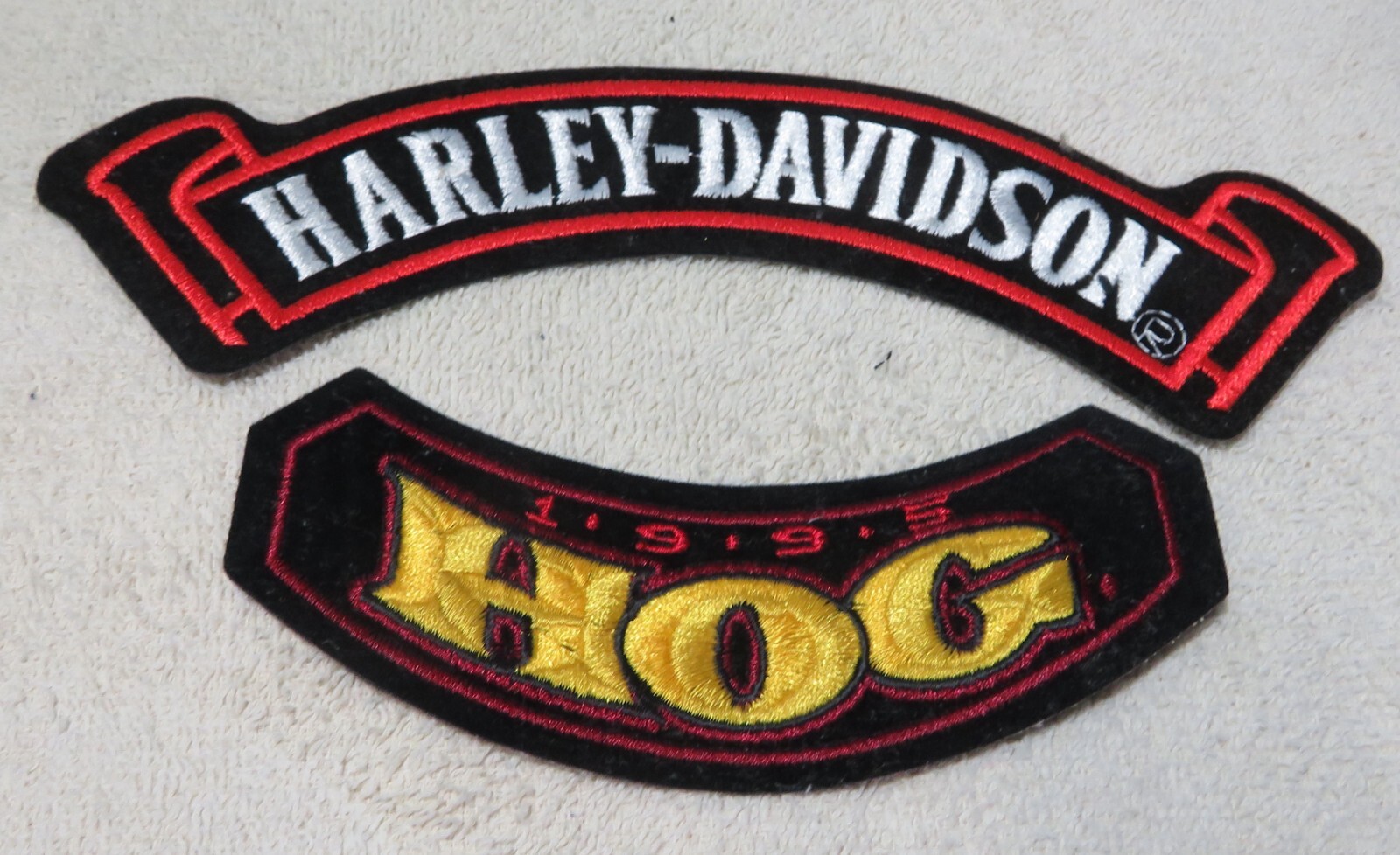 1995 HOG Owners Group Membership Rocker Patch Plus HARLEY DAVIDSON Rocker patch