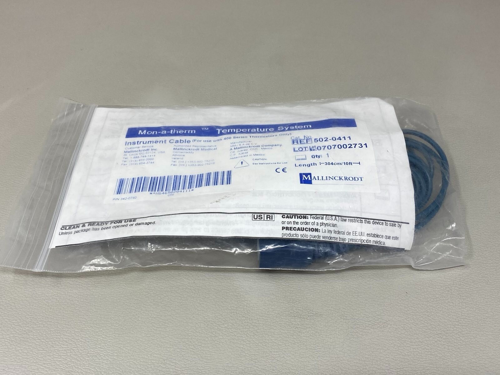 Mallinckrodt 502-0411 Temperature Cable