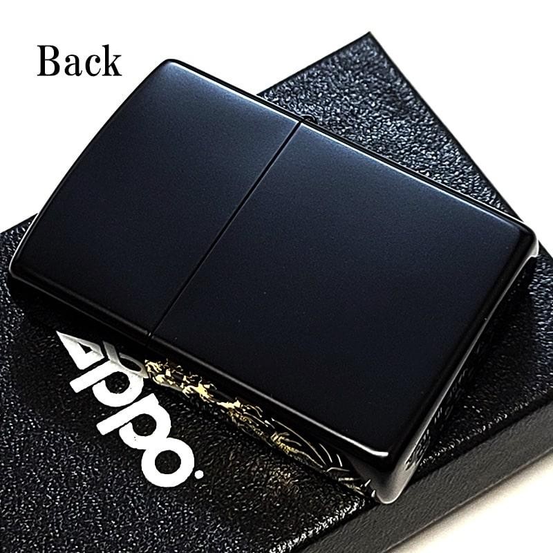 Fuji Etching Engraving 2-sided Continuous Processing Black Zippo Oil Lighter MIB