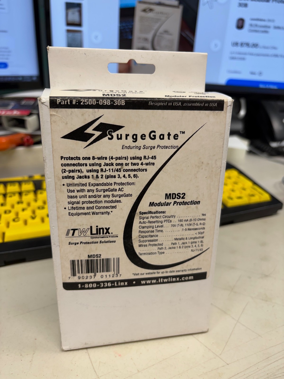New ITW Linx MDS2 SurgeGate Cat5-LAN Modular Protection 2500-098-30B
