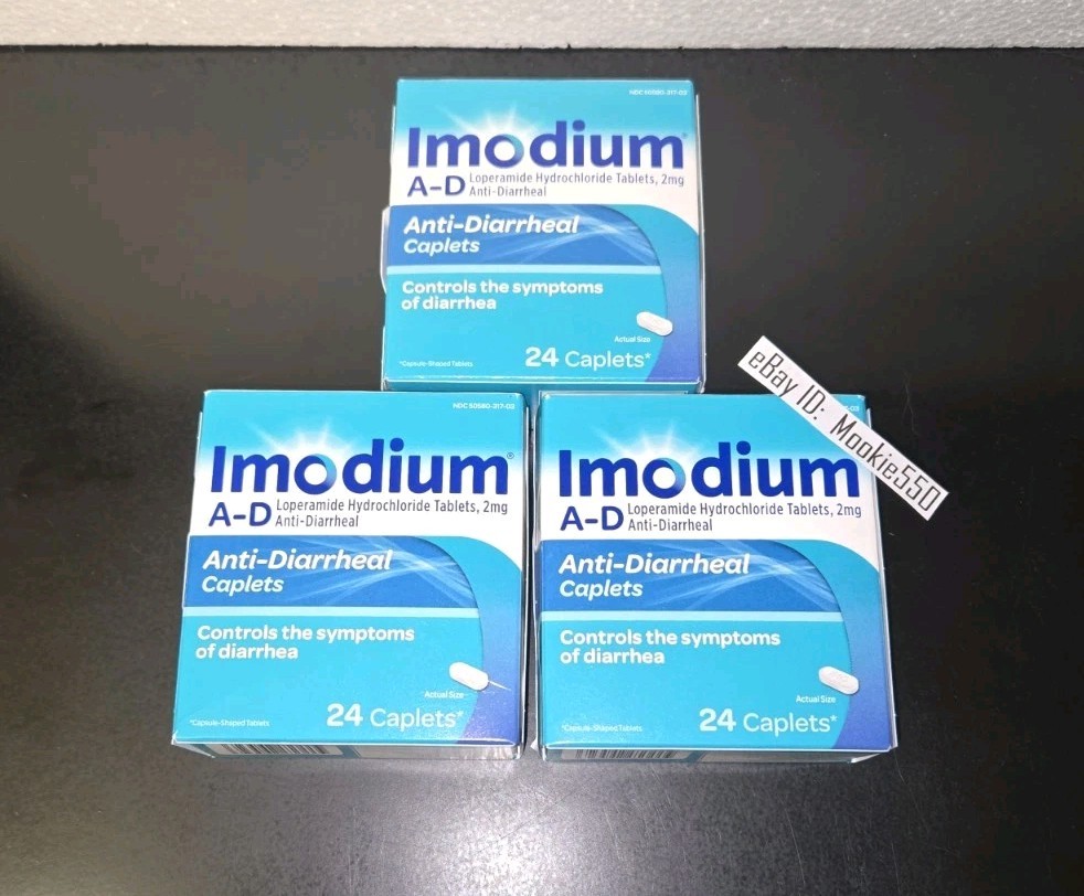 EXP 05/2028+! (72ct) 3 Lot 24ct IMODIUM A-D CAPLETS Loperamide 2mg