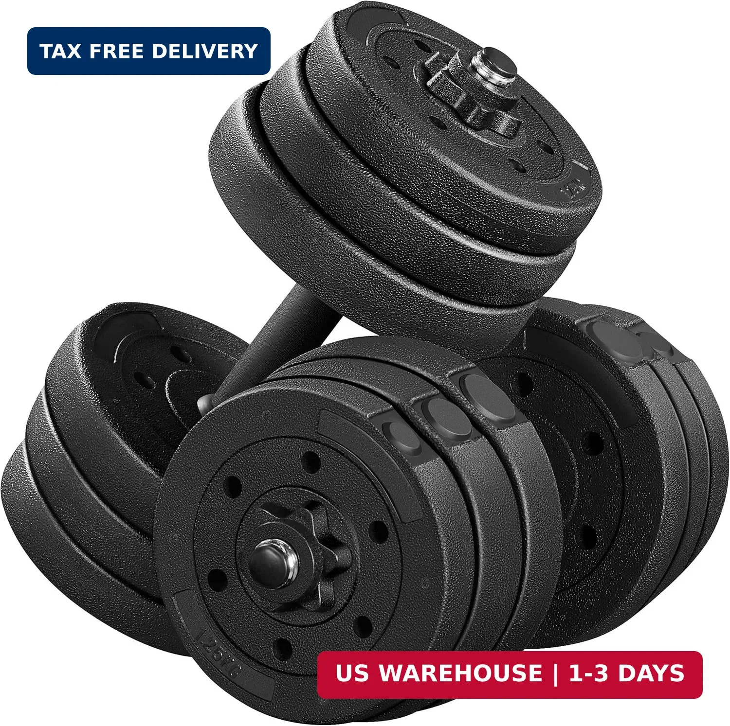 Yaheetech Adjustable Dumbbell Set Free Weights with Spinlock Collars, Black | Co