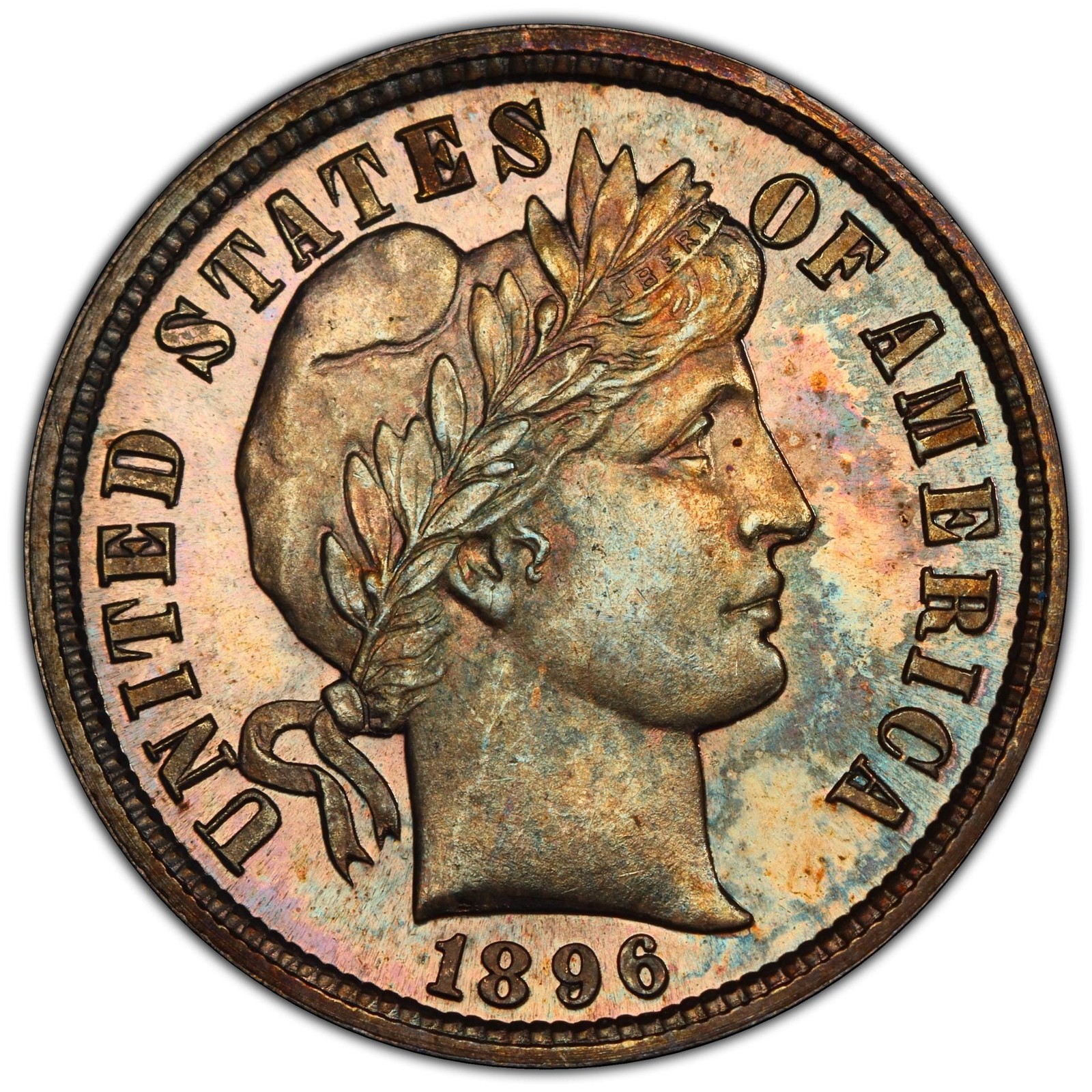 1896 10C Barber Dime PCGS PR66 (CAC)