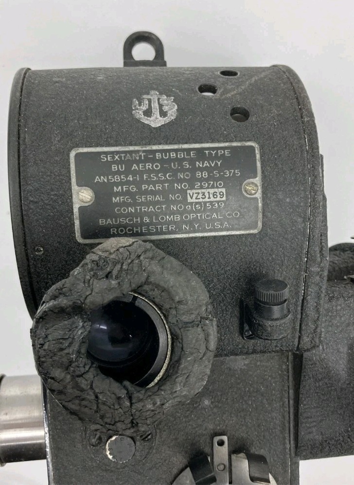 Bubble Type US Bausch & Lomb Celestial Navigation Instrument Sextant US NAVY