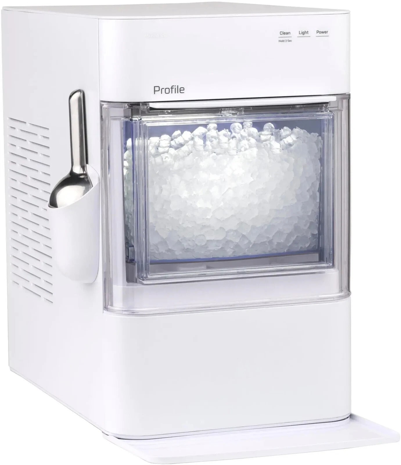 GE Profile Opal 2.0 Ultra Nugget Ice Maker, Scale Inhibiting Filter WHITE