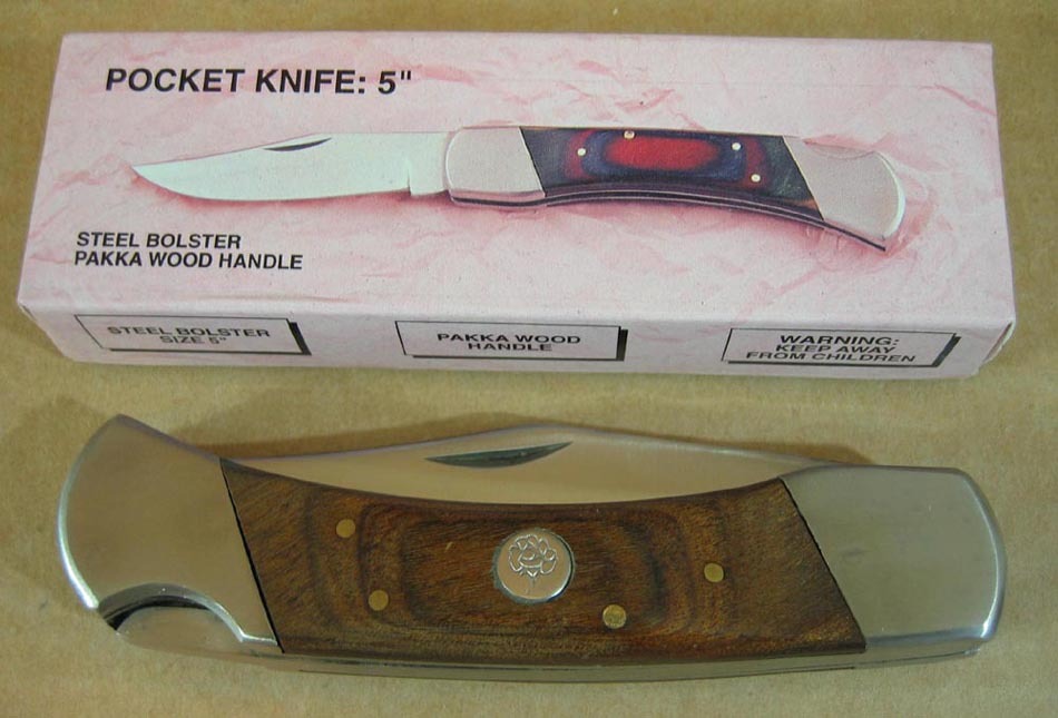 Pakistan Hand-Made Fold Pocket Knife 440 Blade Steel Bolsters Pakka Wood Handle
