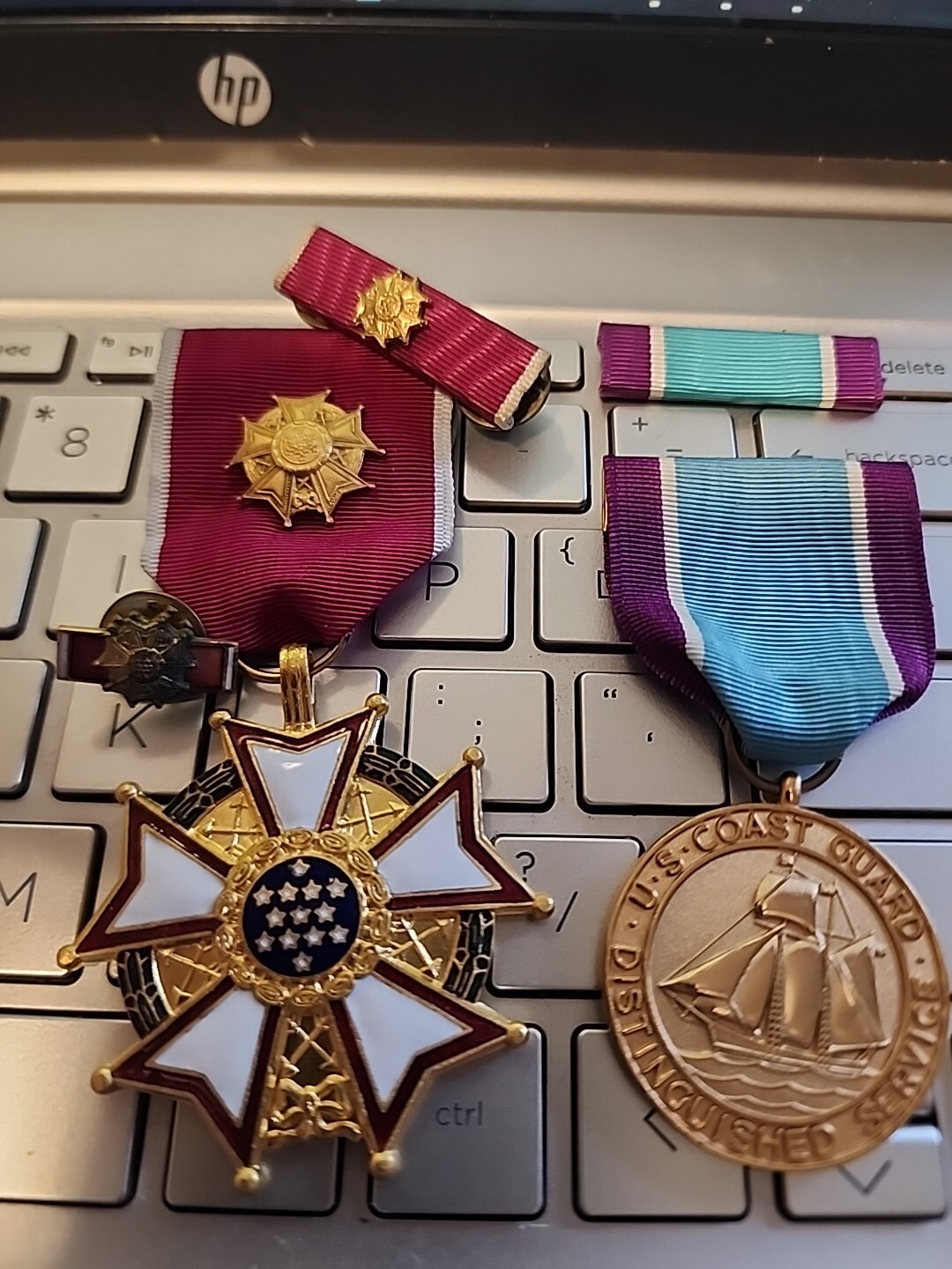 USCG Distinguished Service +Legion of Merit Officer Medal + Ribbon