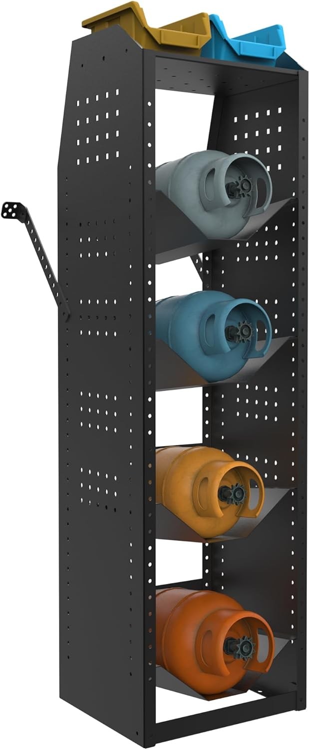 MELIPRON Van Refrigerant Tank Rack Steel Freon Tank Holder,52" H x 15" W x 13" D