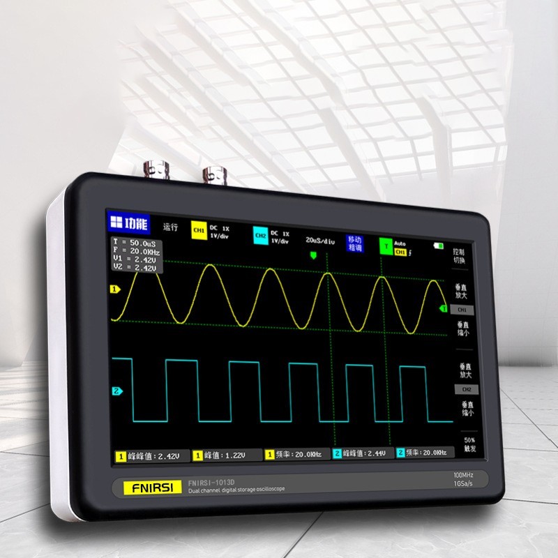 Digital Storage Oscilloscope Dual Channel Oscilloscope 100MHz Bandwidth 1GS FFT