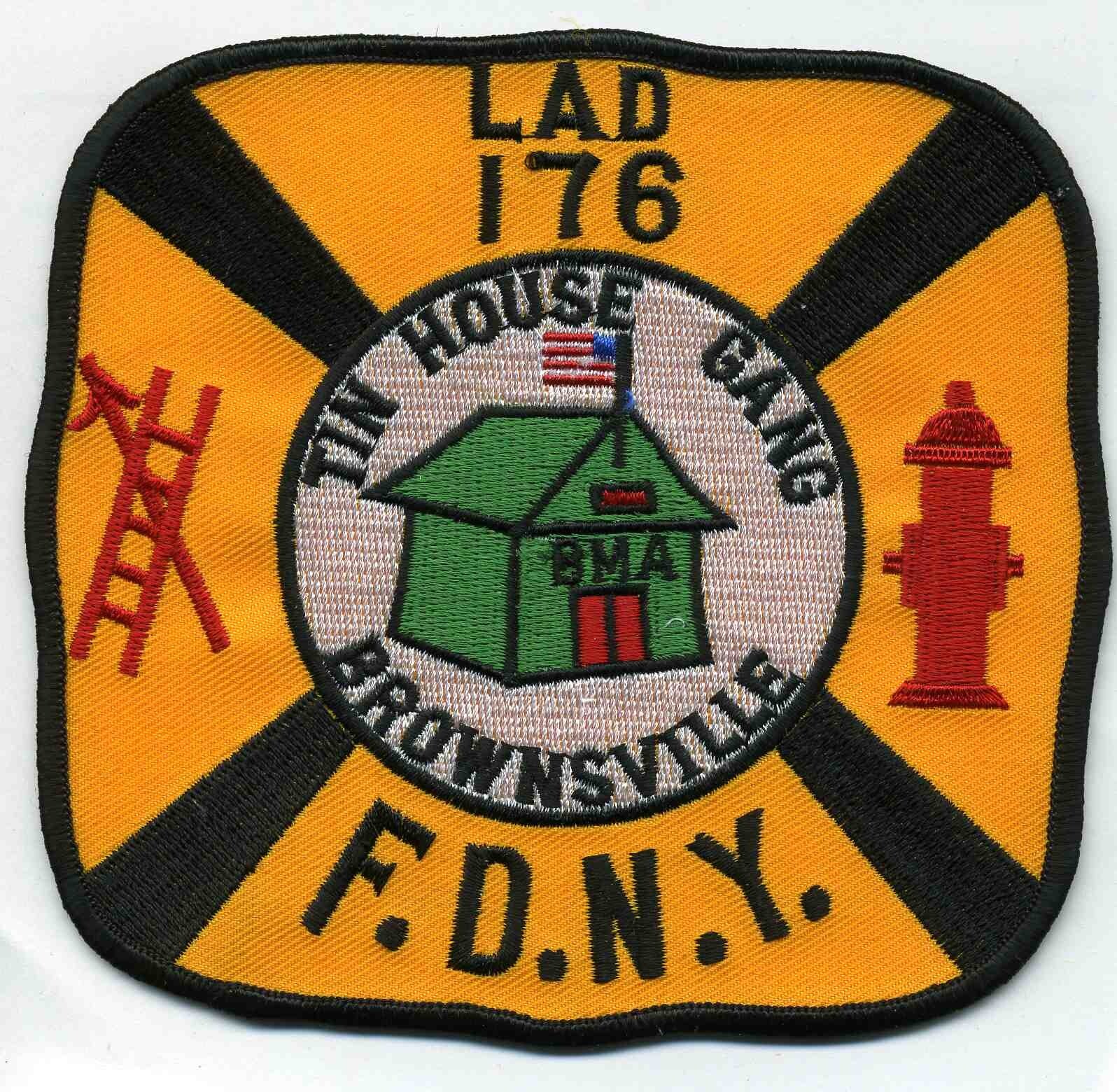 New York City Ladder - 176 "Tin House Gang-Brownsville" (5" x 5") fire patch