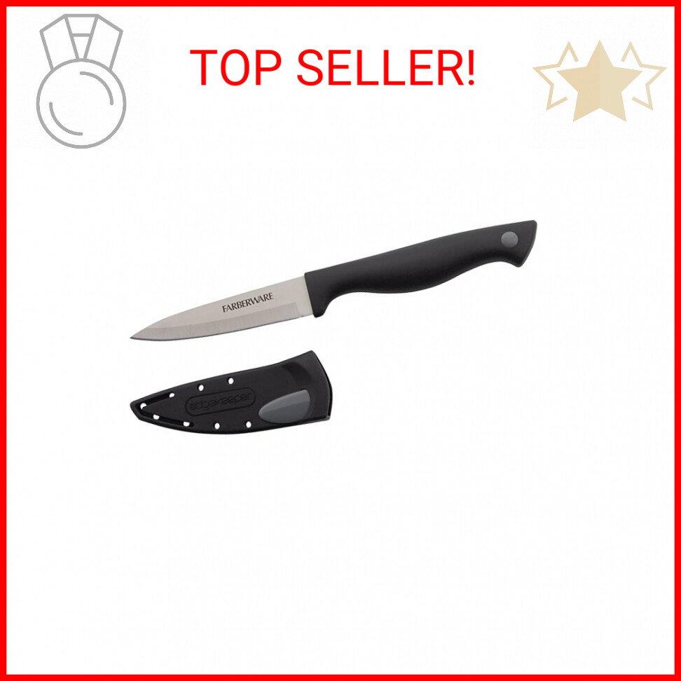 Farberware Edgekeeper 3.5-Inch Paring Knife with Self-Sharpening Blade Cover, Hi