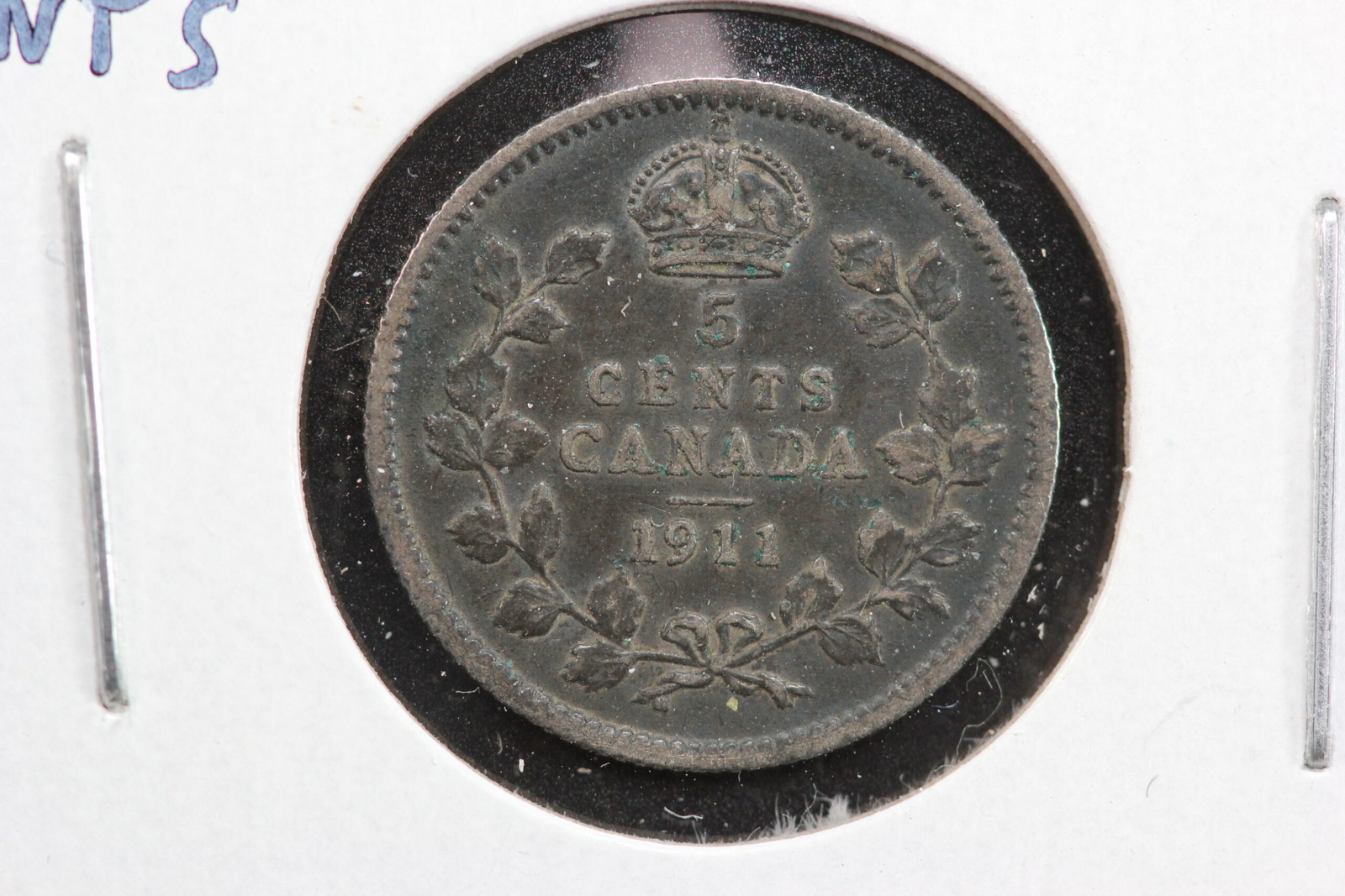 1911 Canada 5 Cents Silver Godless Obverse 414A