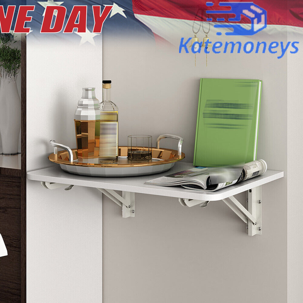 Folding PC Table Wall Mount Floating Desk Home Space Saving Laptop Desk 60x40cm