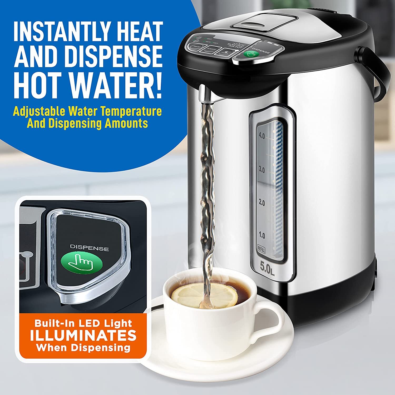 Nutrichef NCHUB35 Digital Hot Water Dispenser