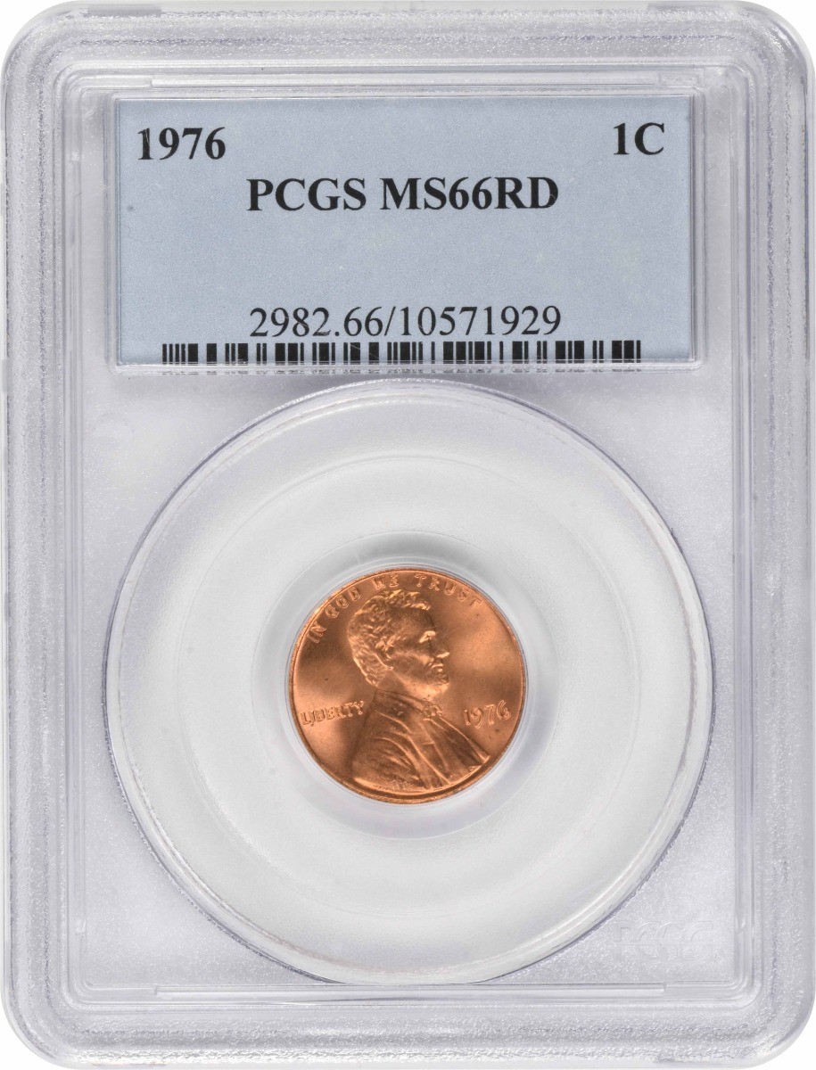 1976 Lincoln Cent MS66RD PCGS