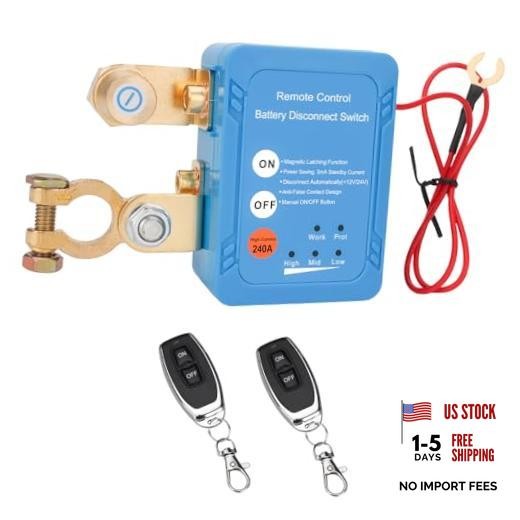 Kill Switch 12V/24V 240A, Remote Battery Disconnect Switch, Car Battery Kill