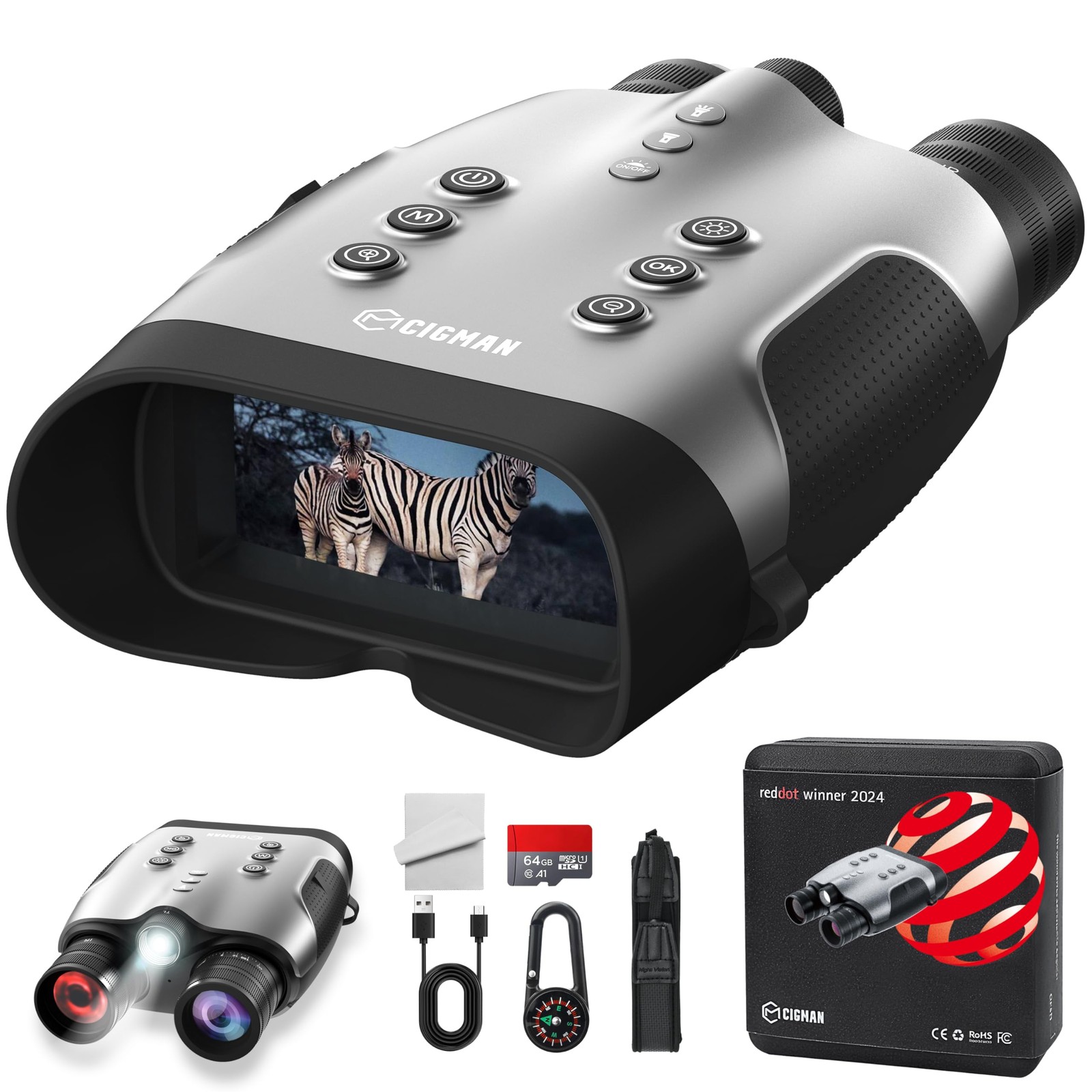CIGMAN True 4K Night Vision Binoculars,Infrared Goggles with FullColor