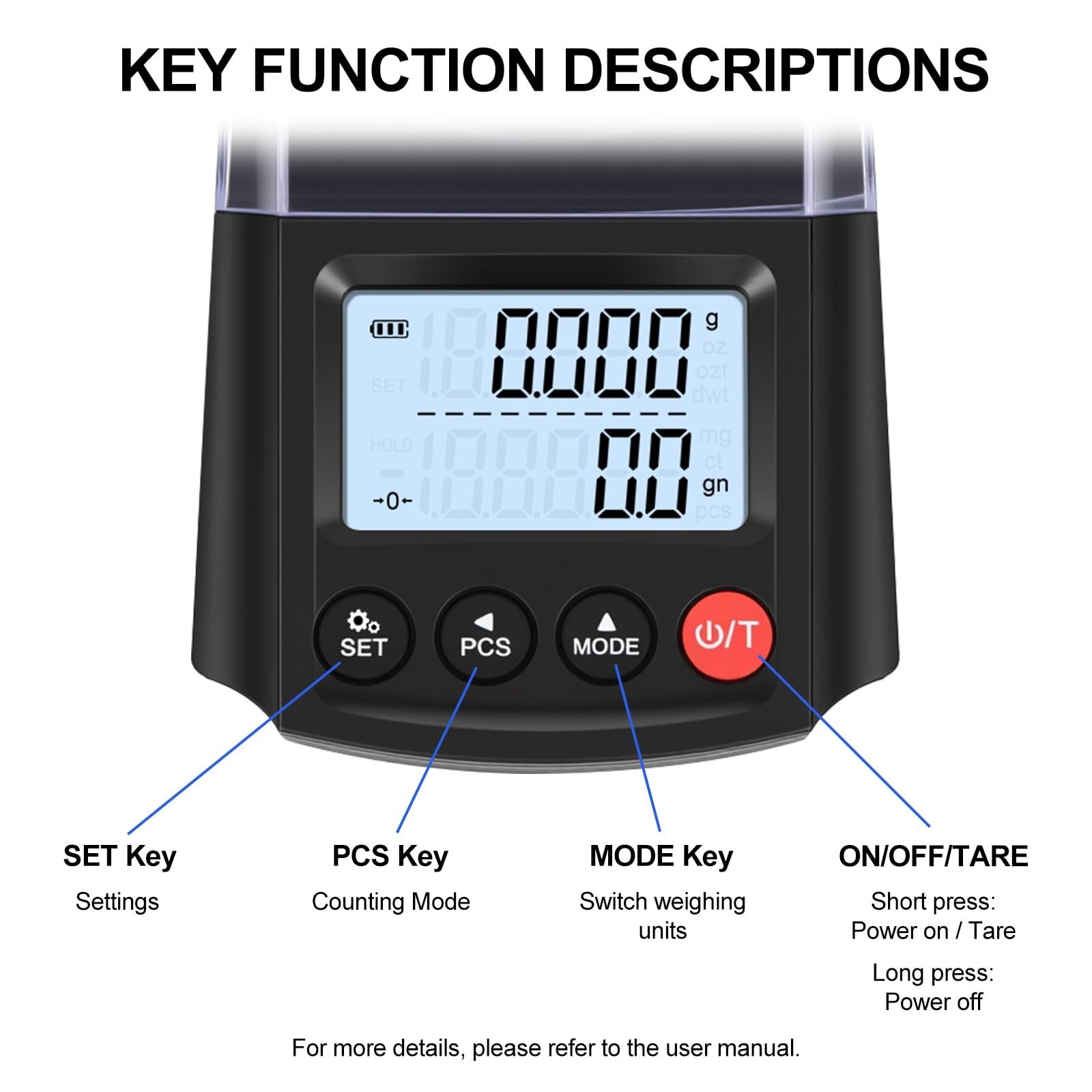 Precision Digital Reloading Scale 100g/0.001g - Grain & Milligram Weighing, USB-
