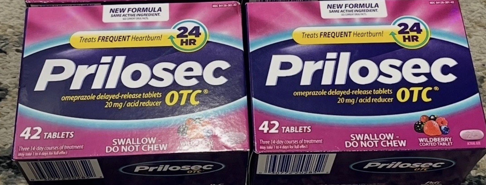 Prilosec OTC Wildberry 42 tablets, 2 pack, exp 2027