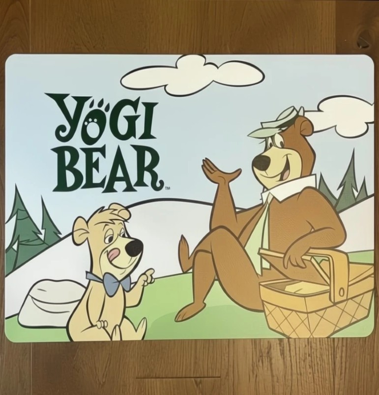 Yogi Bear 9.5 x 8 Mouse Pad With Anti-Slip Rubber Backing Made In USA