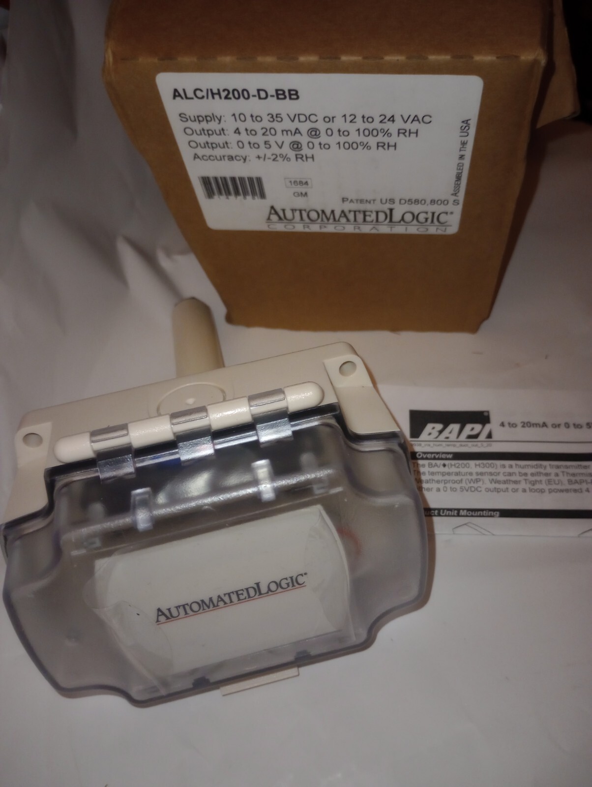 NEW GENUINE AUTOMATED LOGIC BAPI ALC/H200-D-BB DUCT HUMIDITY SENSOR