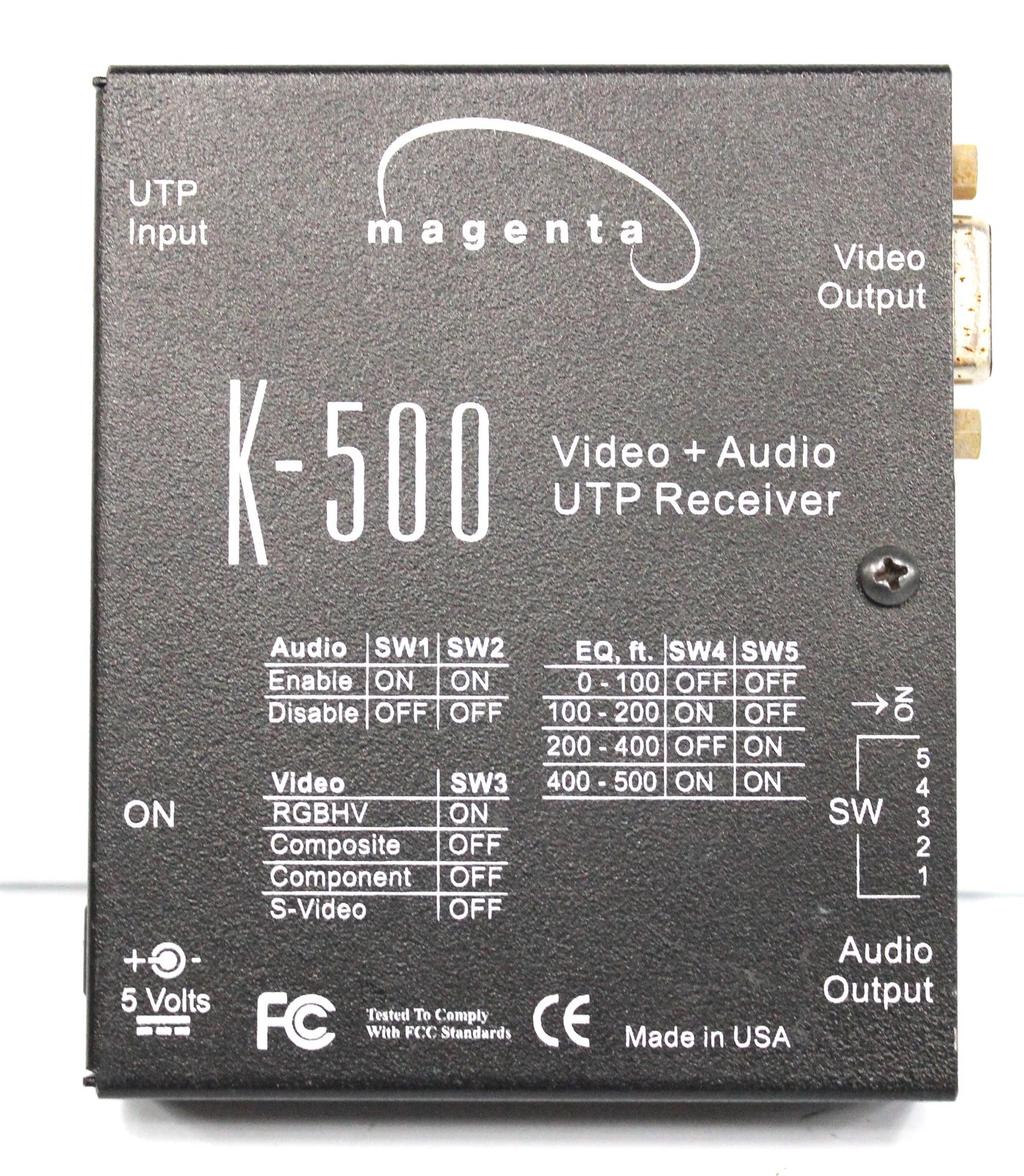 Magenta Multiview K-500 TD Video + Audio Twin Display UTP Receiver