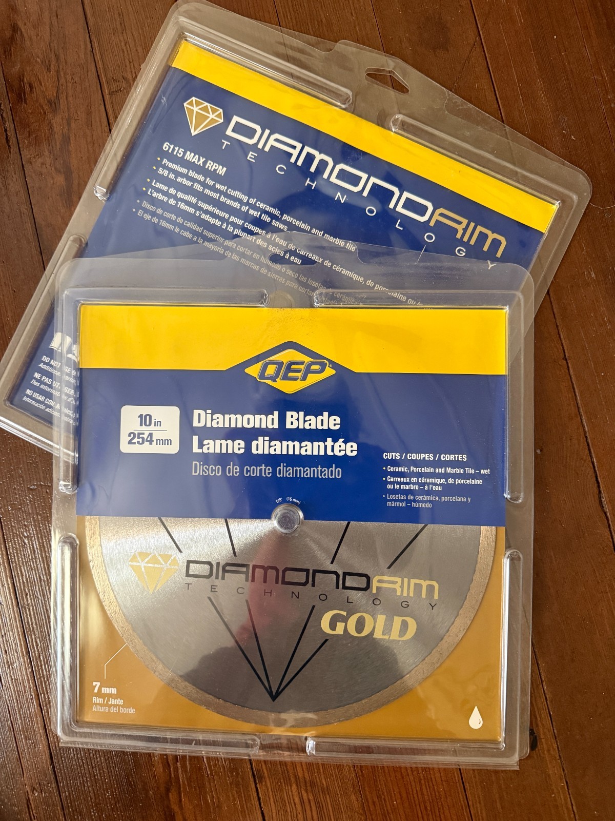 (2) QEP Diamond Rim 10 inch , 5/8 inch arbor diamond saw blades