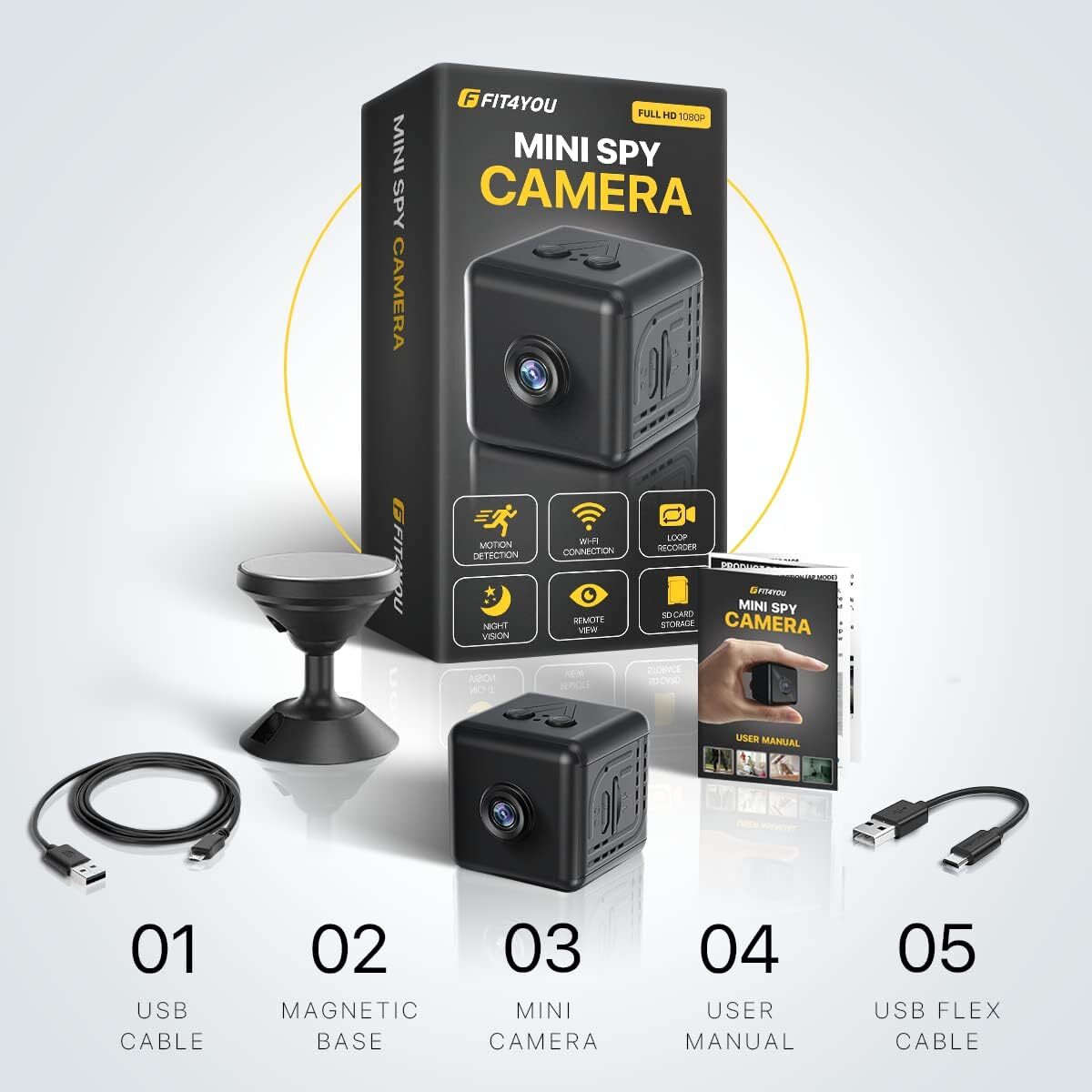 App Mini Camera Wifi Home Security Cam Full HD 1080P Night Vision Audio
