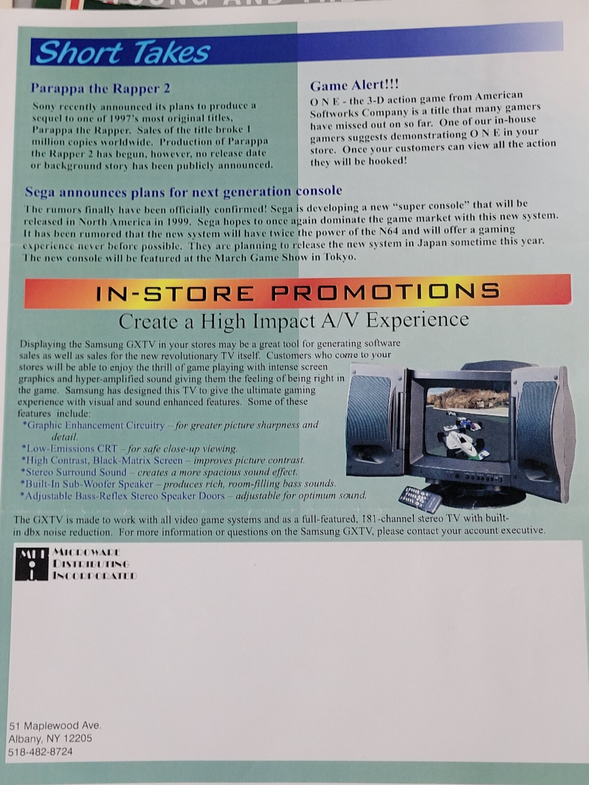 Microware Monthly (February 1998) USA Software Newsletter VG/VF Condition